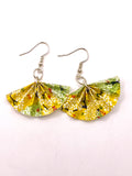 Origami Fan Earrings - Lemon/Lime