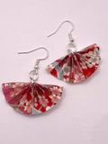Origami Fan Earrings - Cherry