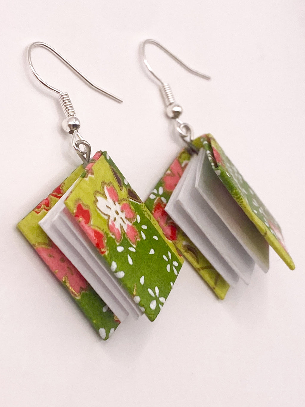Origami Book Earrings - Strawberry Patch