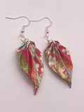 Origami Leaf Earrings - Cherry