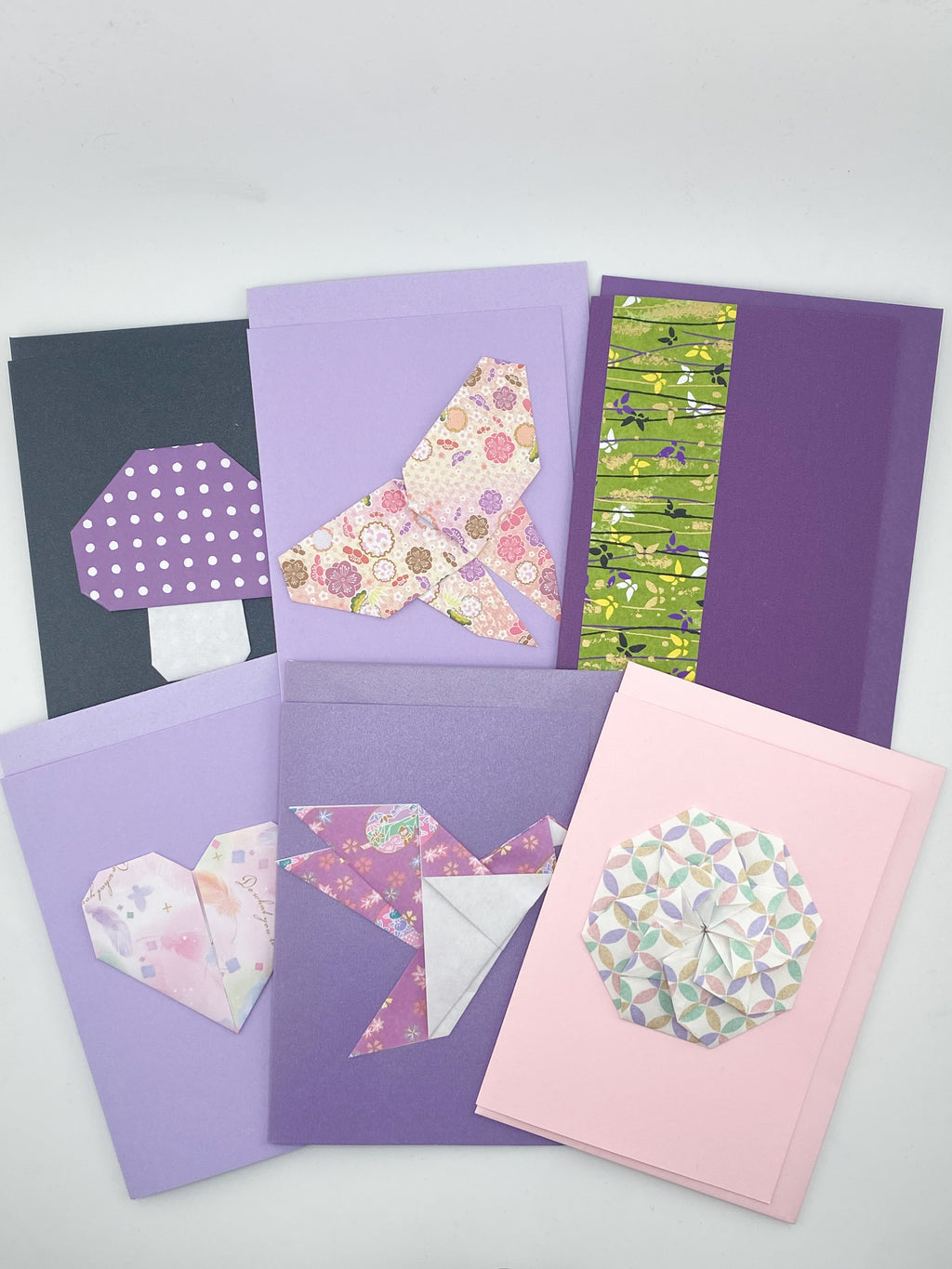 Set of 6 cards - purple