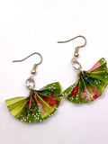 Origami Fan Earrings - Strawberry Patch