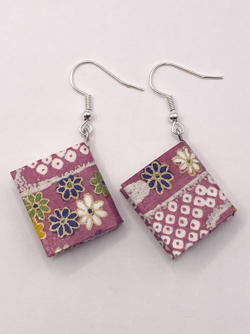 Origami Book Earrings - Orchid
