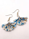 Origami Fan Earrings - Seafoam
