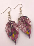 Origami Leaf Earrings - Orchid