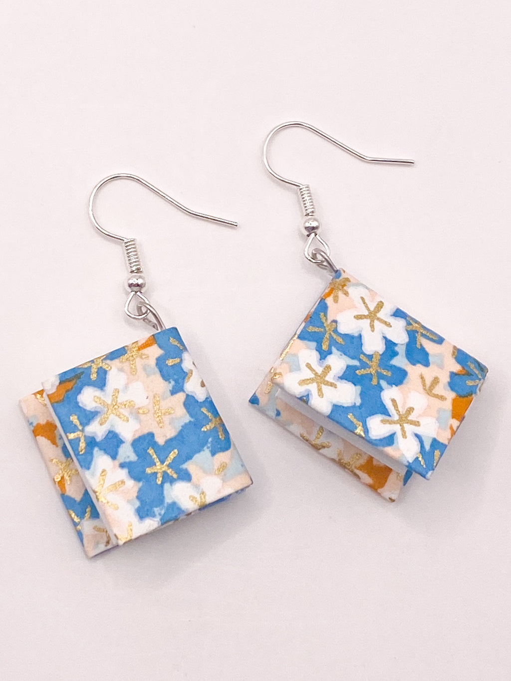 Origami Book Earrings - Seafoam