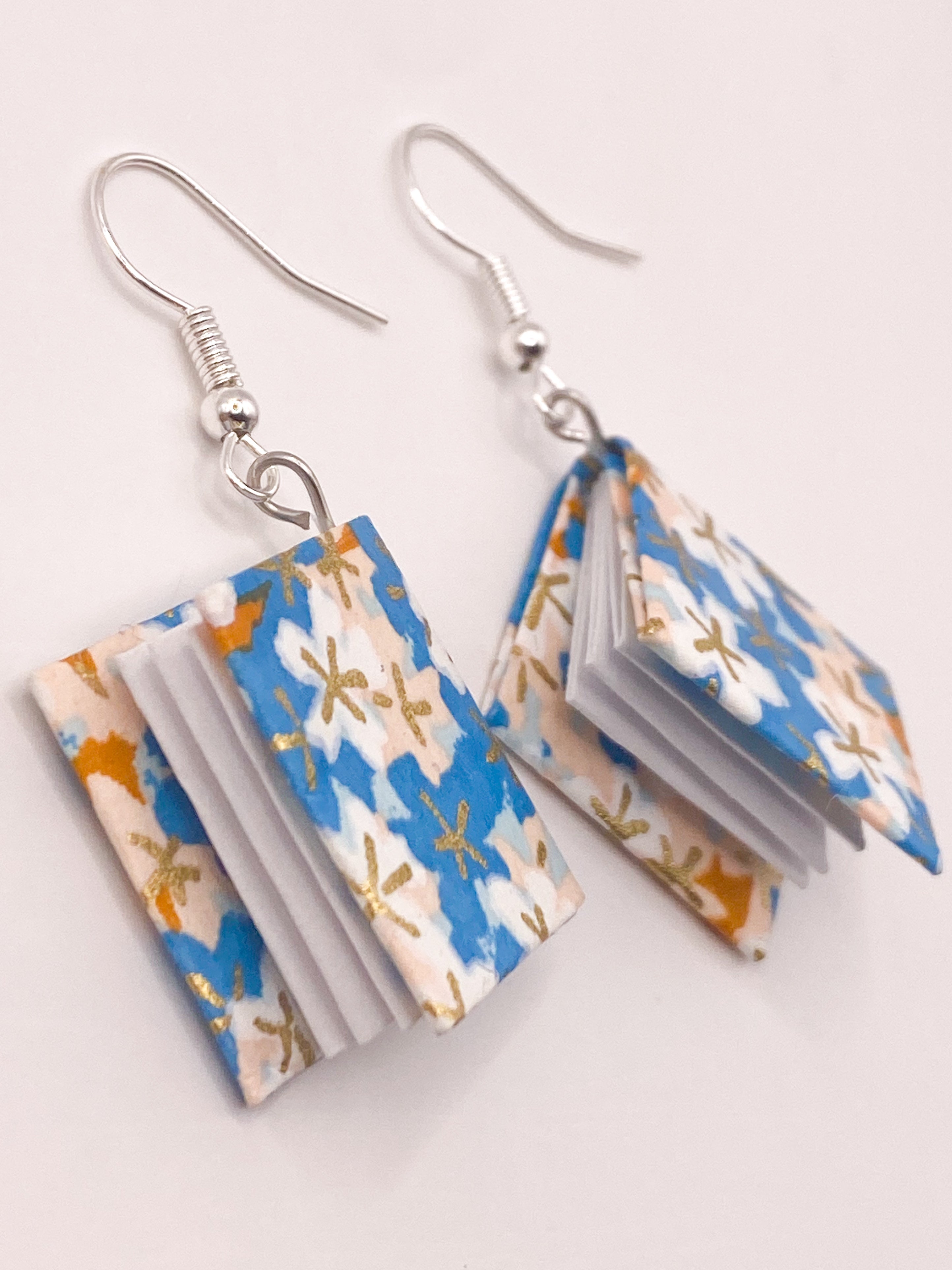 Origami Book Earrings - Seafoam