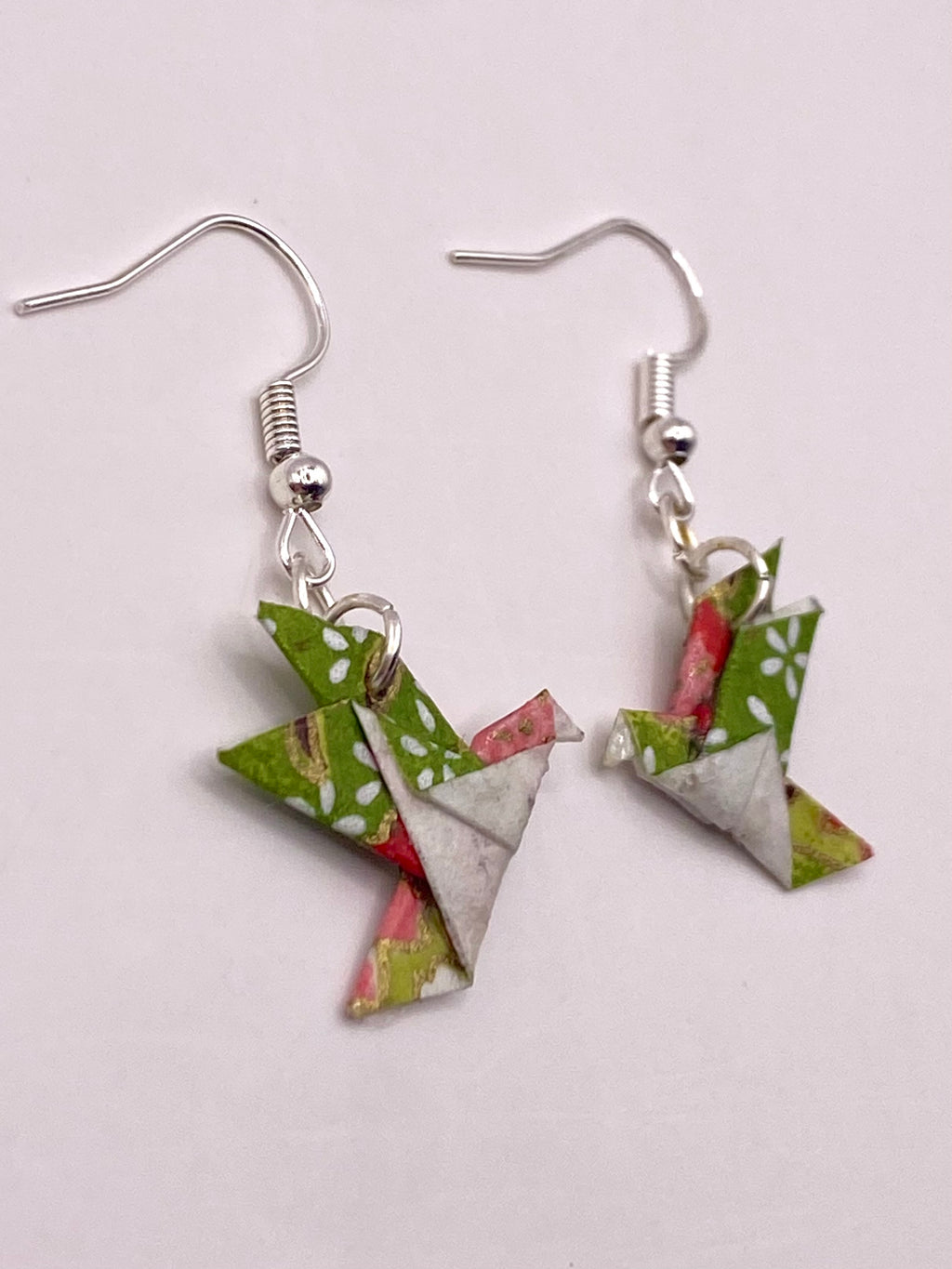 Origami Dove Earrings - Strawberry Patch