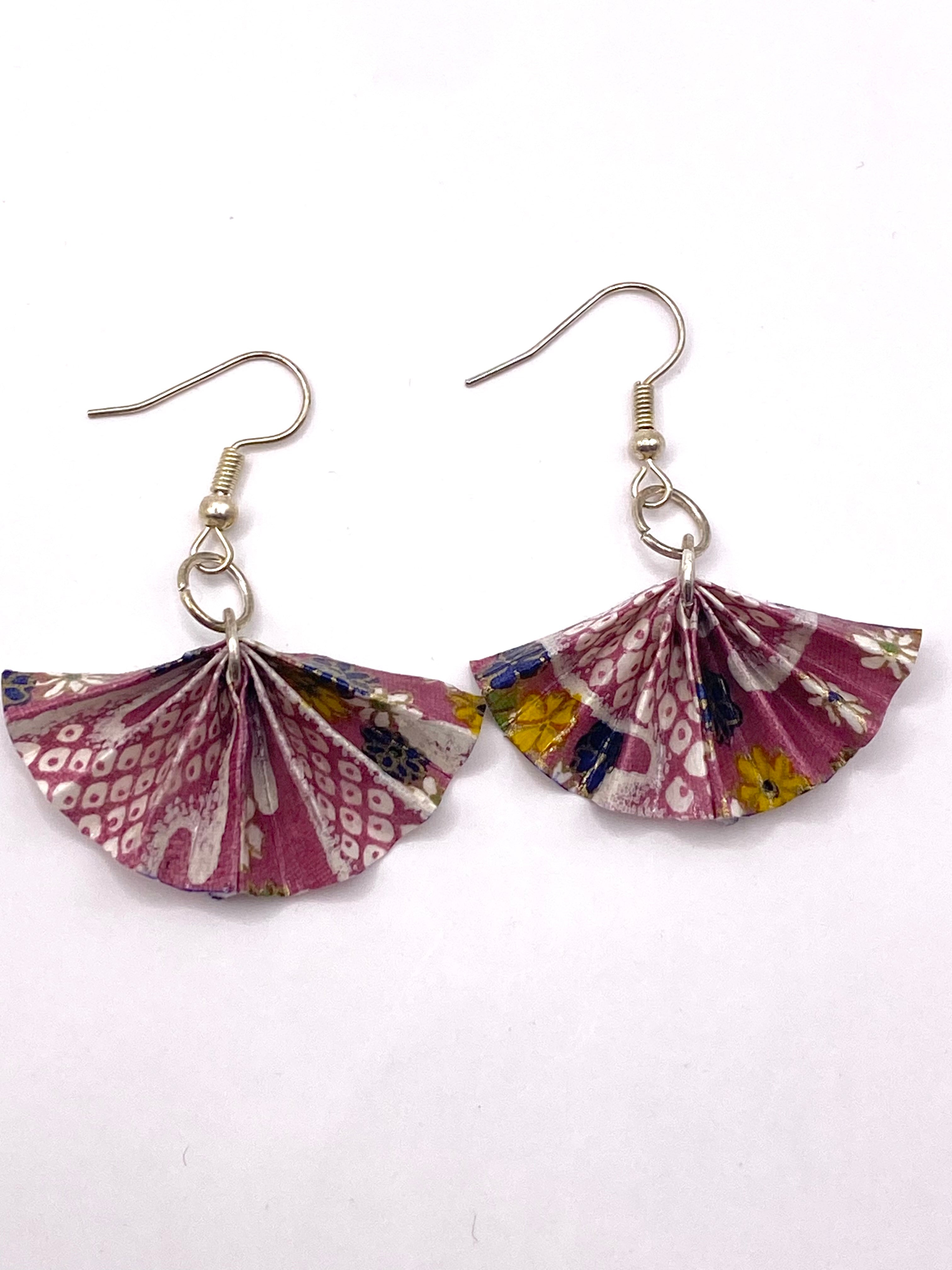 Origami Fan Earrings - Orchid