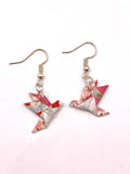 Origami Dove earrings - Cherry