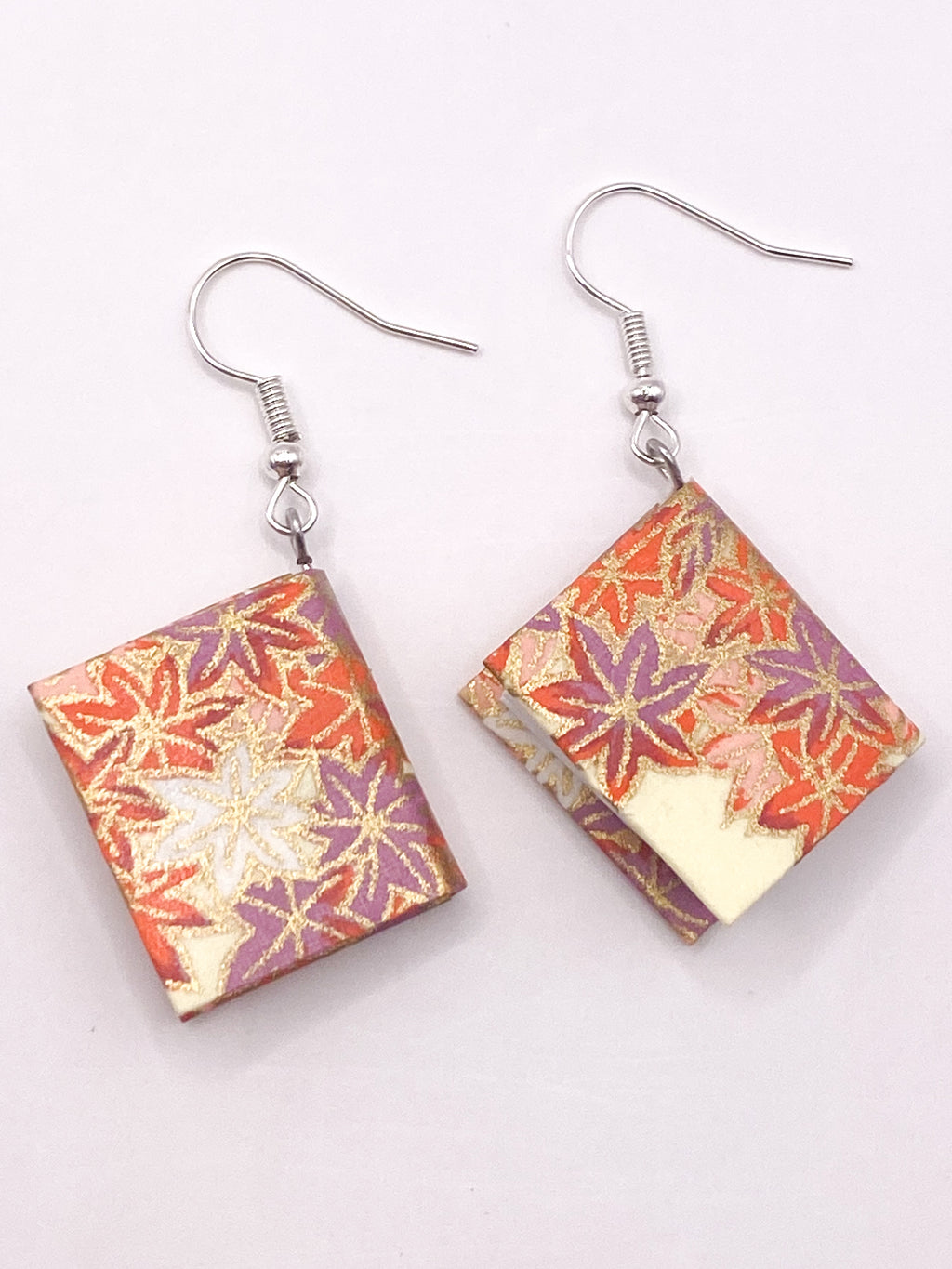 Origami Book Earrings - Autumn