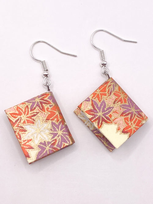 Origami Book Earrings - Autumn