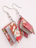 Origami Book Earrings - Cherry