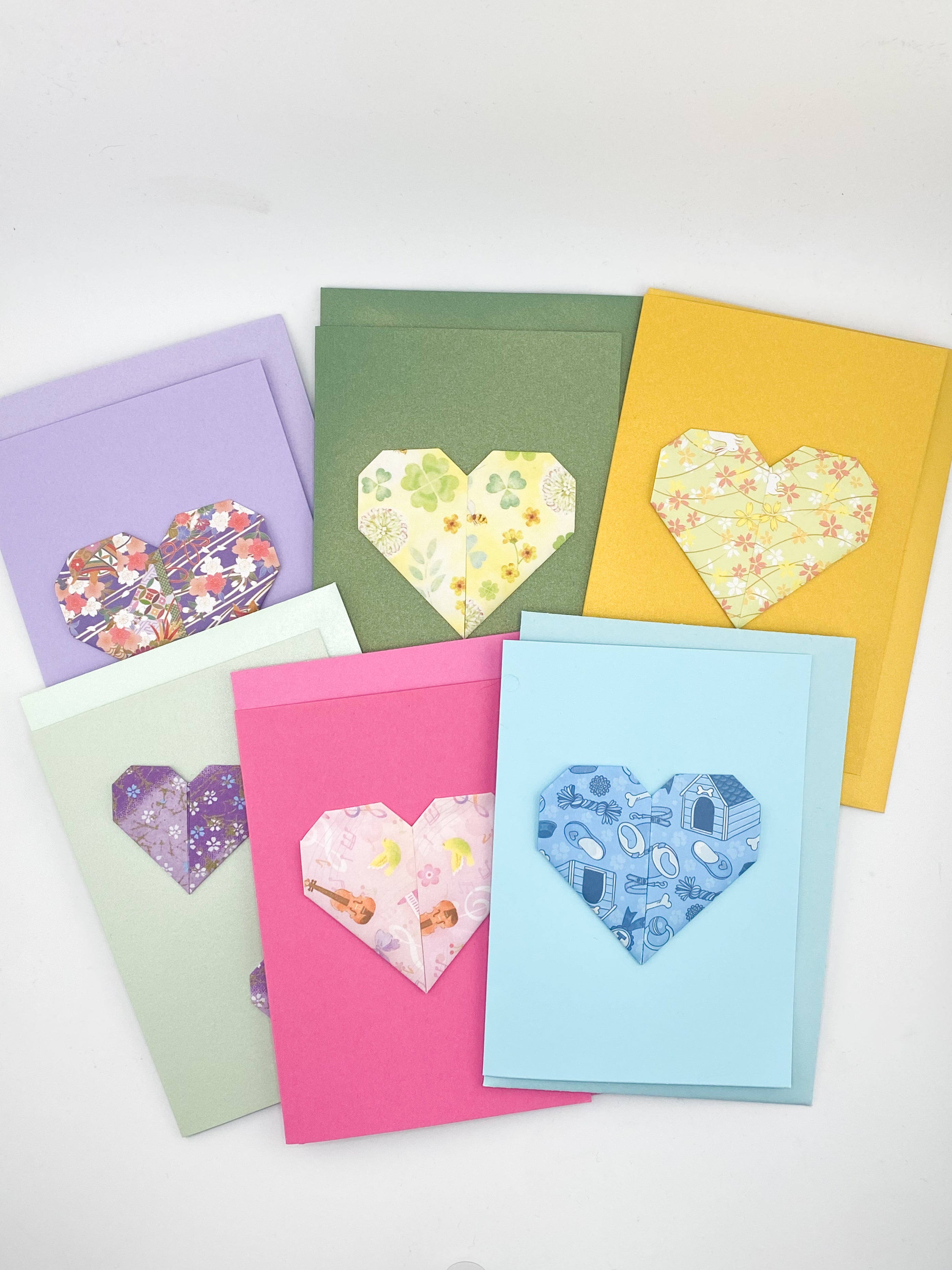 Set of 6 cards - Hearts