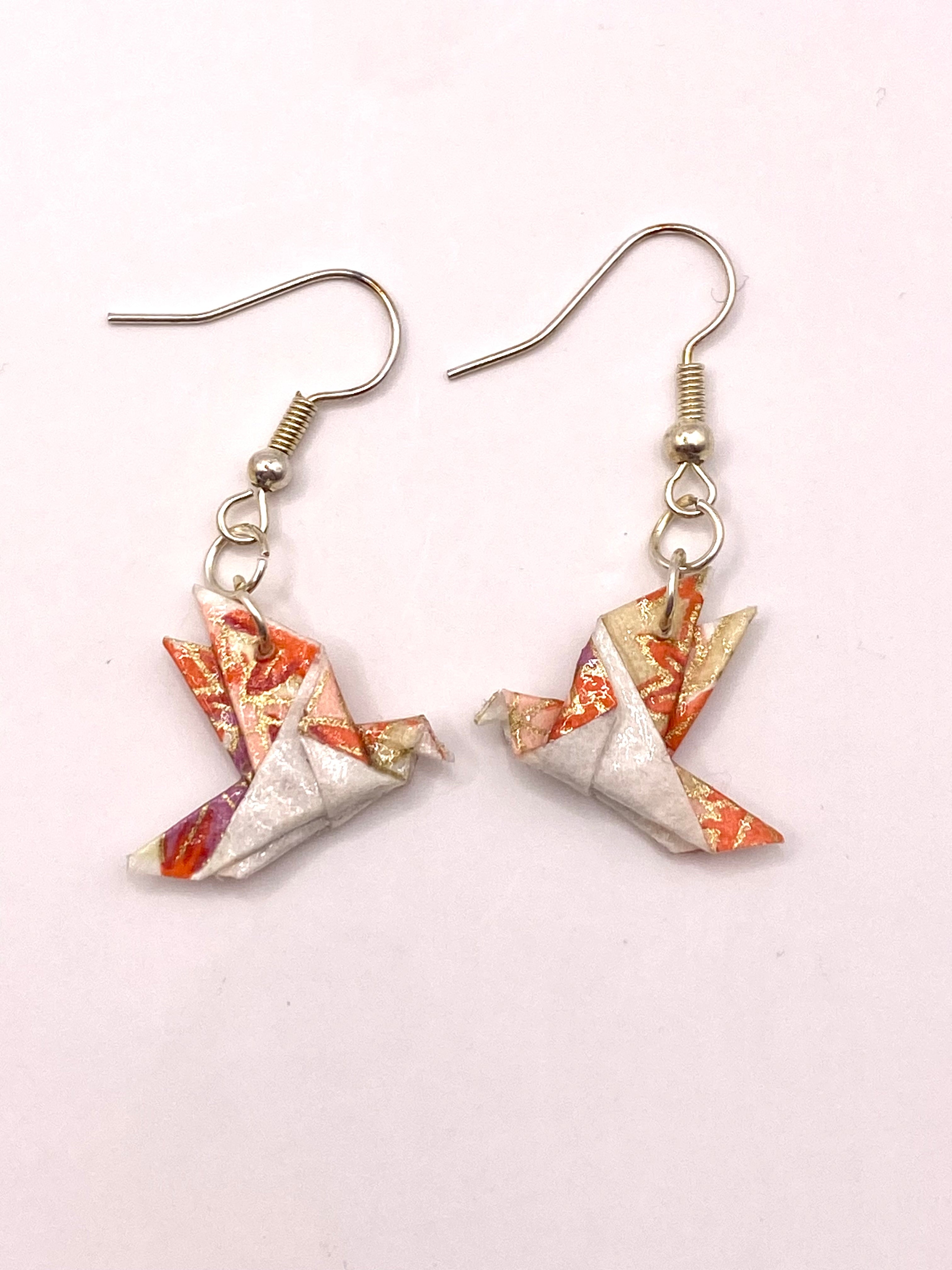 Origami Dove Earrings - Autumn