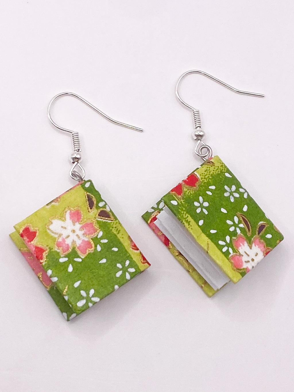 Origami Book Earrings - Strawberry Patch