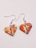 Origami Heart Earrings - Autumn