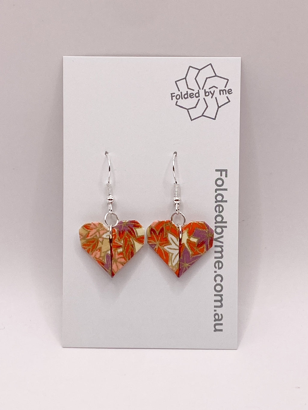 Origami Heart Earrings - Autumn