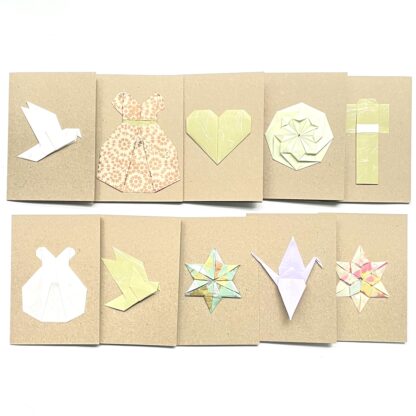 Handmade origami greeting cards made from traditional, Japanese, vintage or handmade paper